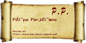 Pápa Perjámos névjegykártya